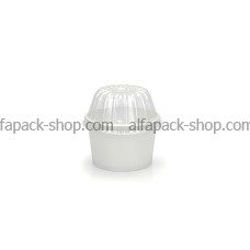 Стакан-креманка білий з пластиковою купольною кришкою